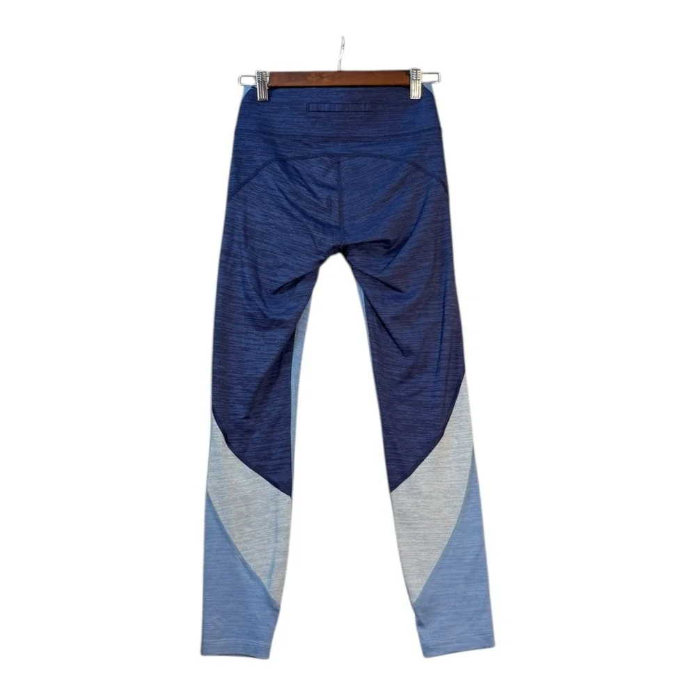 Outdoor Voices Womens Techsweat 7/8‎ Leggings S Blue Colorblock Yoga Activewear